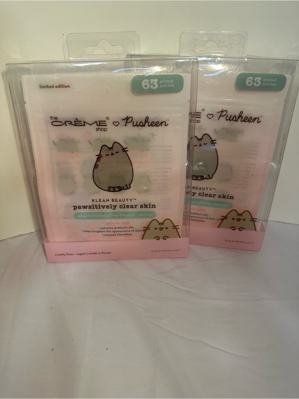 Pusheen x The Creme Shop Hydrocolloid Skin Patches 2Pack! limited edition
